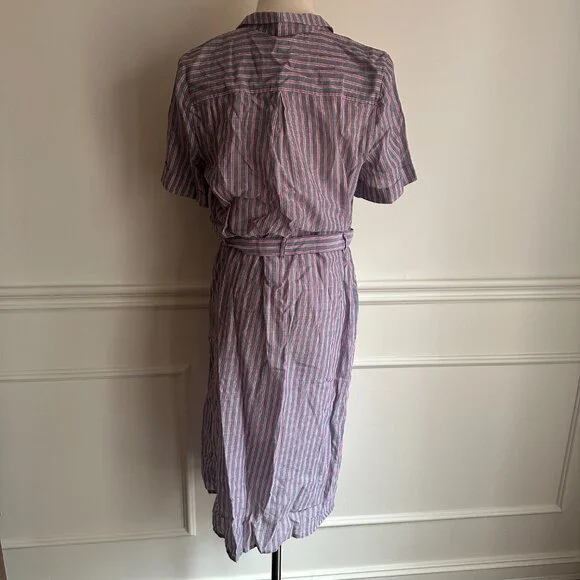 Sézane Lexia Dress in striped écru, red, and blue ~ size FR40, NWT! - Picture 3 of 8